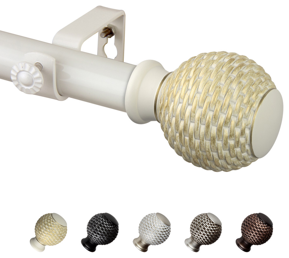 Wicker 1" Curtain Rod, 2848" Tropical Curtain Rods by Rod Desyne