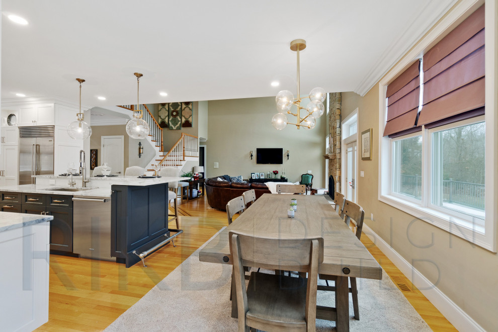 Inspiration for a transitional dining room remodel in Providence