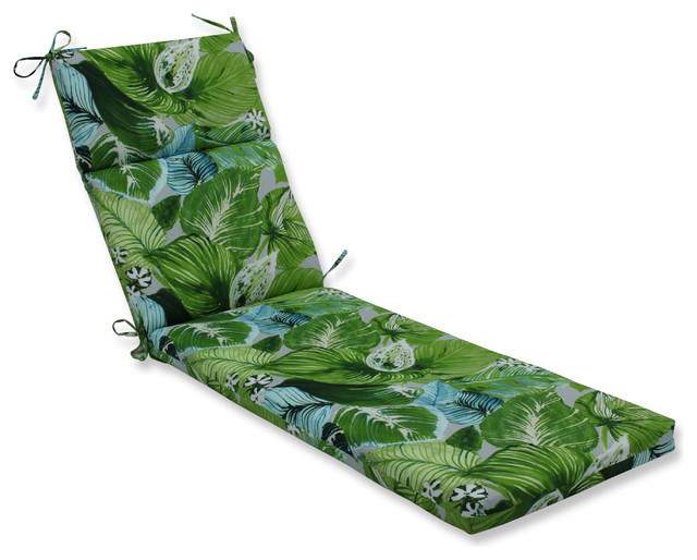 Outdoor/Indoor Lush Leaf Jungle Chaise Lounge Cushion Tropical