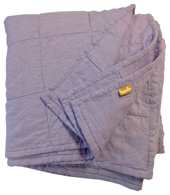 Quilted Linen Coverlet Natural Cotton Fill Comforter Contemporary