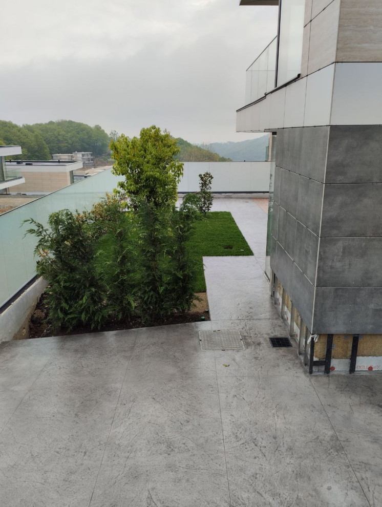 Печатный бетон, рисунок Итальянский сланец в комбинации с Доской