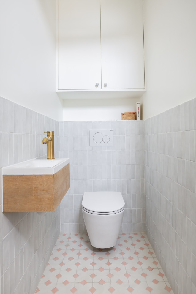 Foto på ett minimalistiskt toalett