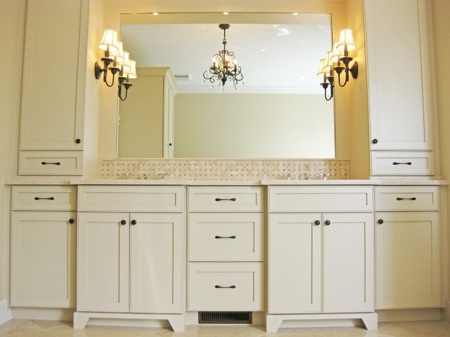 Master Bathroom Double Vanity With, Double Vanity With Side Storage Tower