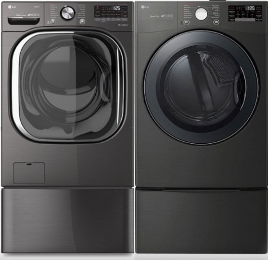 Placing different model washer and dryer side by side.