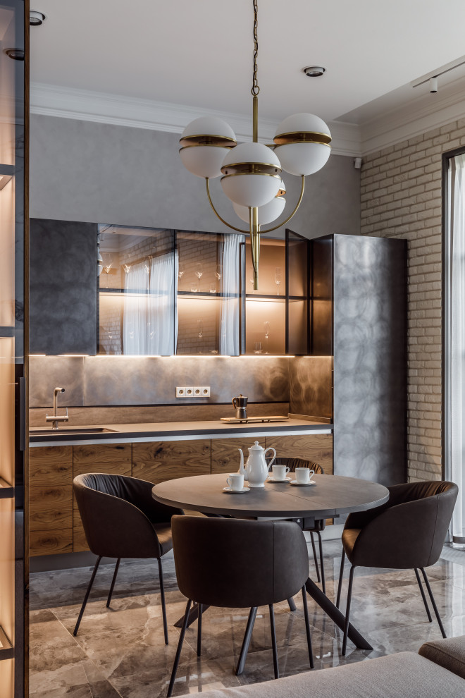 Кухня из шпона для гостевого дома