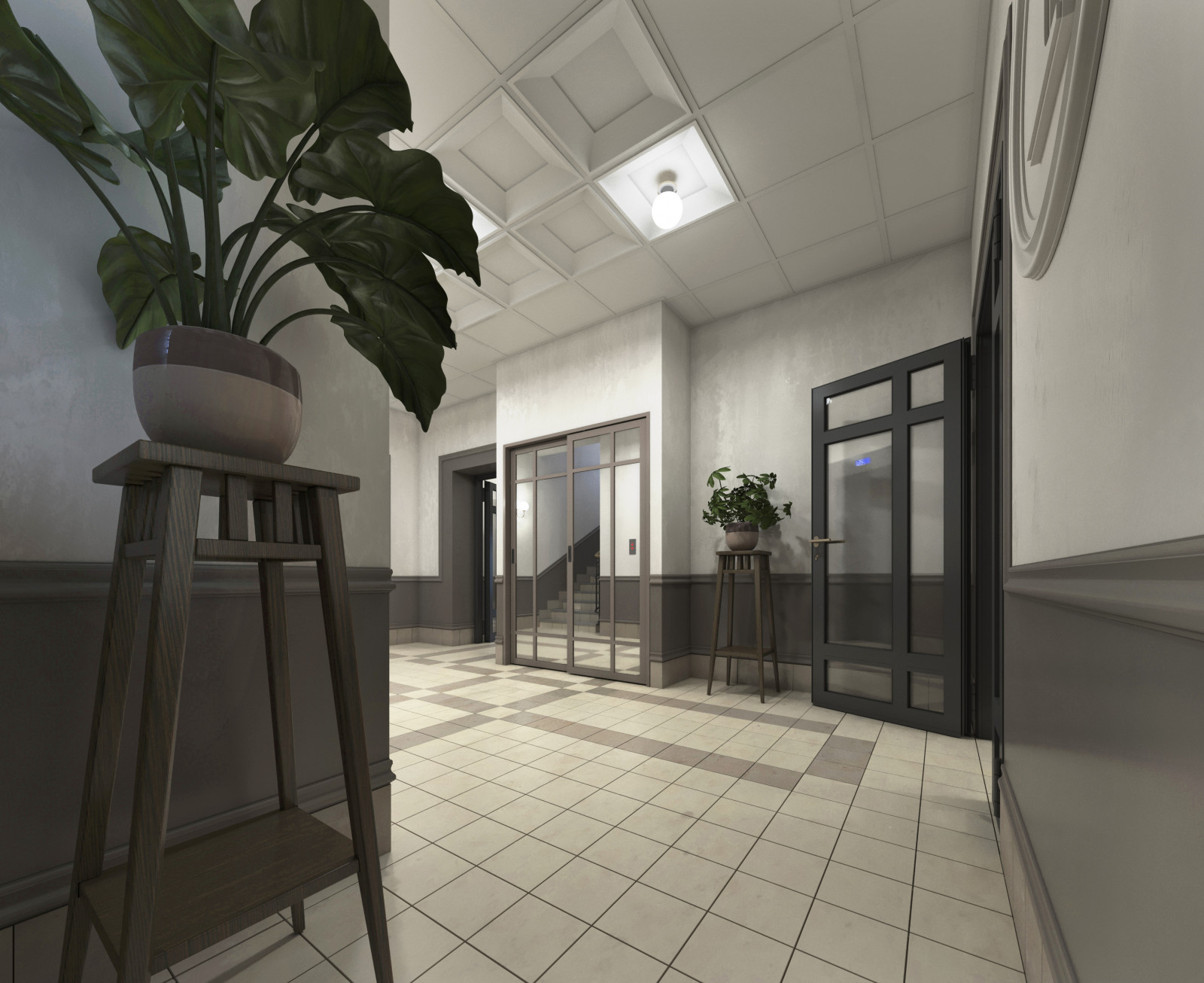 Интерьеры МОП, ЖК "БУЛГАКОВ", СК "СТРИЖИ"