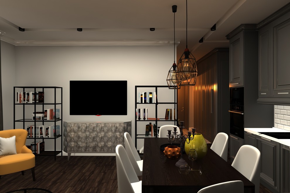 Кухня гостиная в стиле современная классика