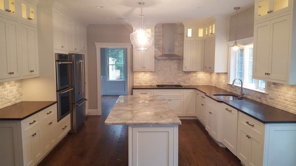 Inspiration for a transitional kitchen remodel in Boston