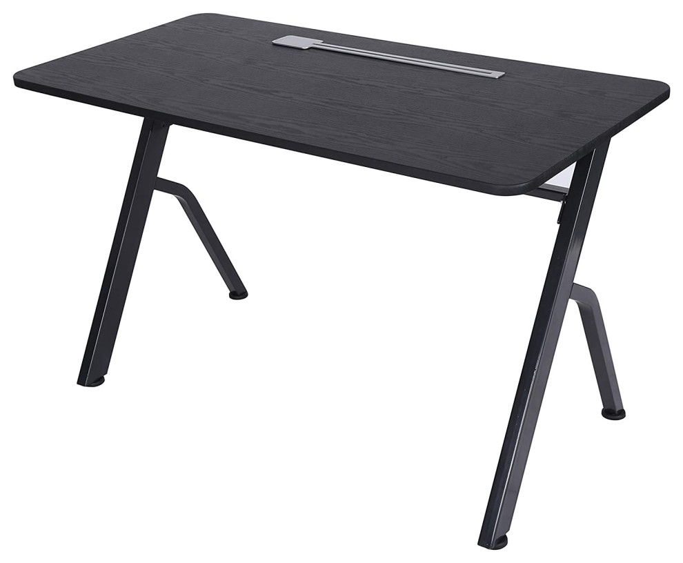 Modern Desk, Sturdy Metal Frame & Rectangular Top With Rounded Corners -  Transitional - Desks And Hutches - by Declusia | Houzz