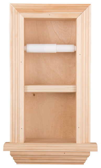 Solid Wood Recessed In Wall Bathroom Double Toilet Paper Holder With Solid Wood Recessed In Wall Bathroom Double Toilet Paper Holder With Ledge Unf