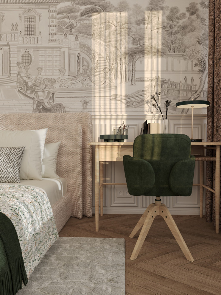 Квартира 140 м2 с зелеными акцентами