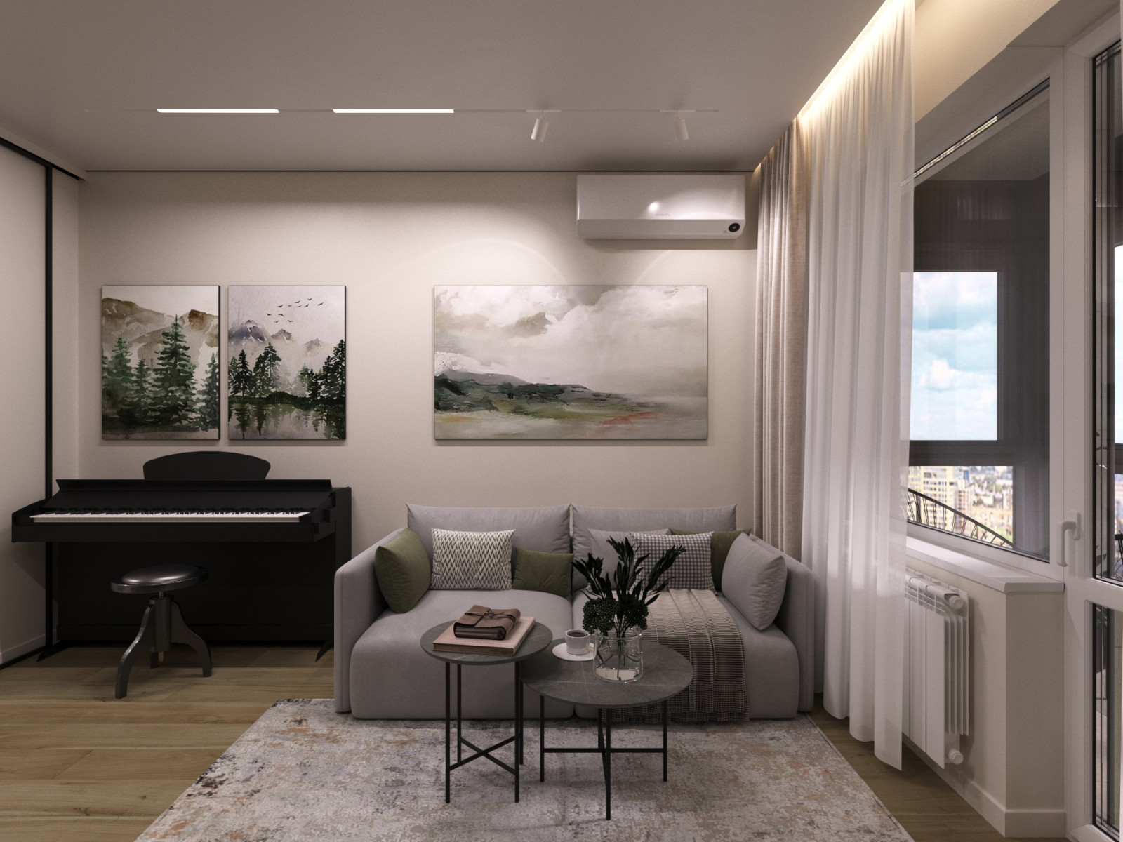 Дизайн проект двухкомнатной квартиры 60 м2