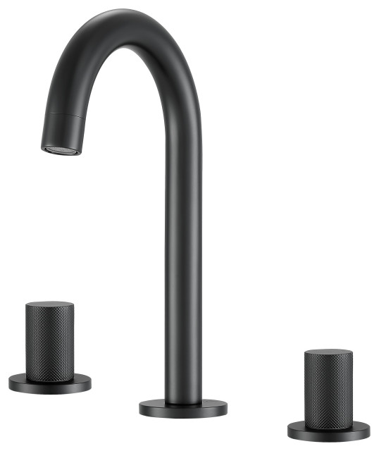 Industria Series Widespread Bathroom Faucet, Matte Black