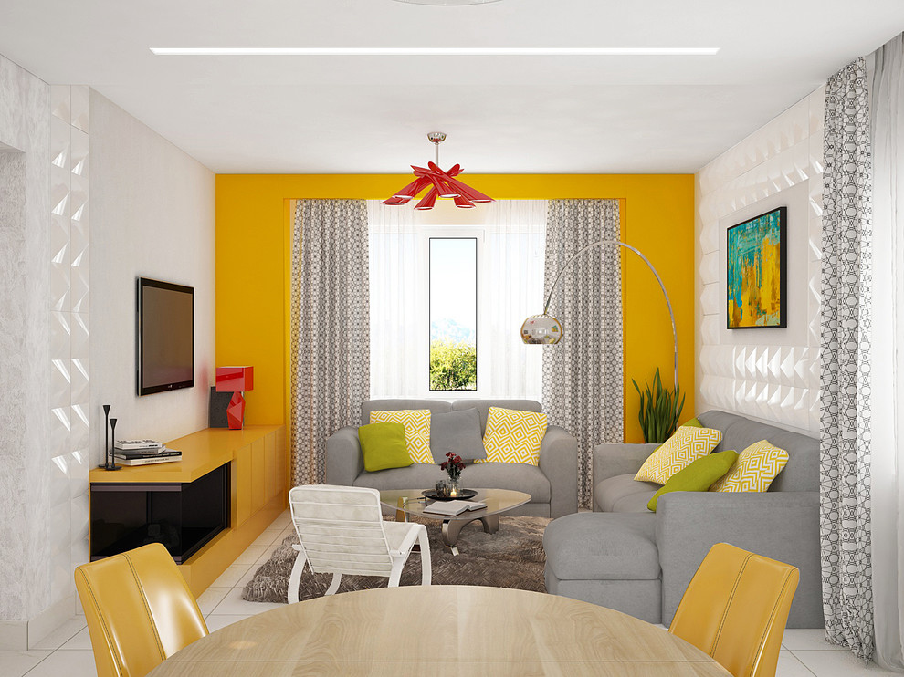 Яркий дизайн дома в стиле Фьюжн