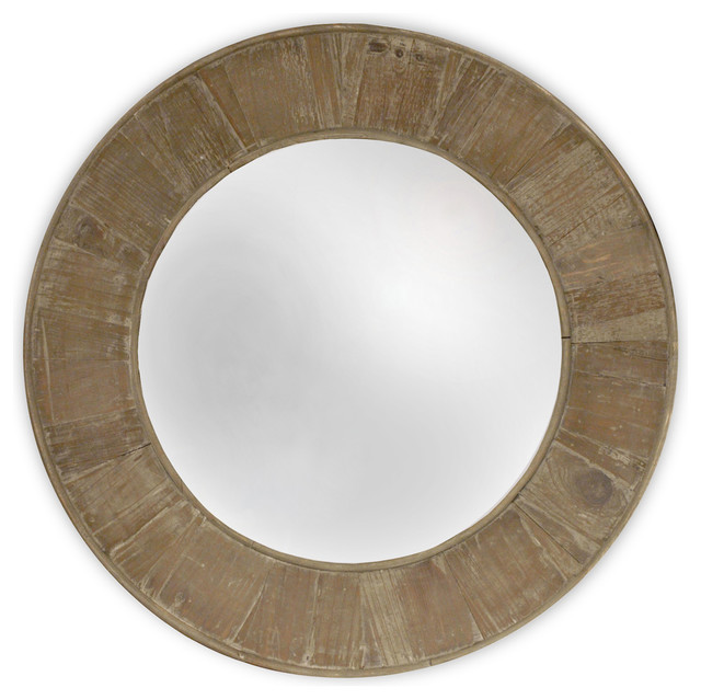 Boardwalk Rustic Lodge Natural Finish Reclaimed Pine Round Mirror Boardwalk Rustic Lodge Old Lime Finish Reclaimed Pine Round Mirror
