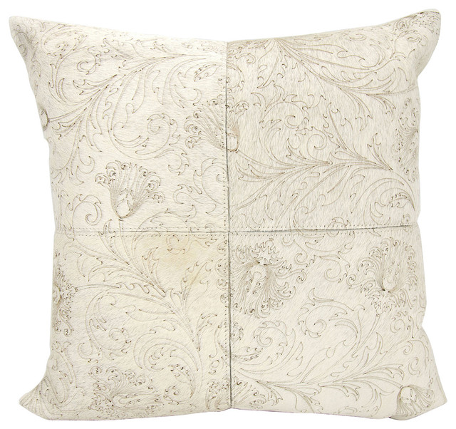 Joseph Abboud Floral 1 Imprint White Throw Pillow Contemporary
