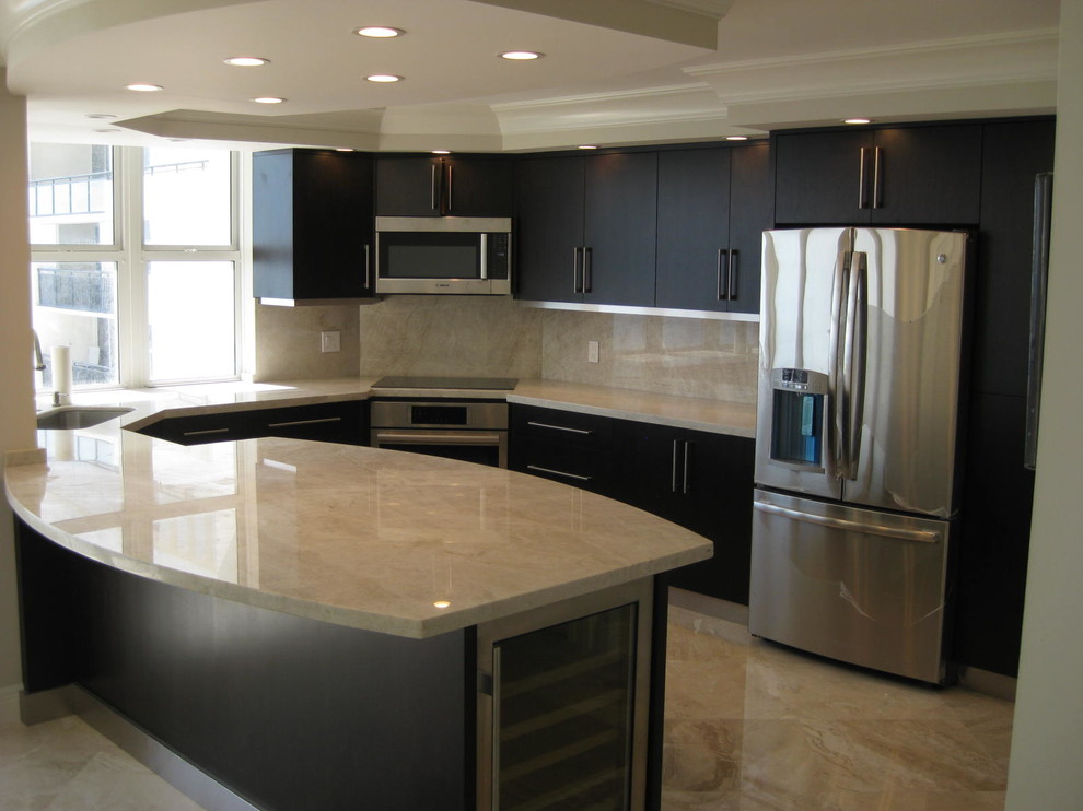 Photo of a contemporary kitchen in Miami.