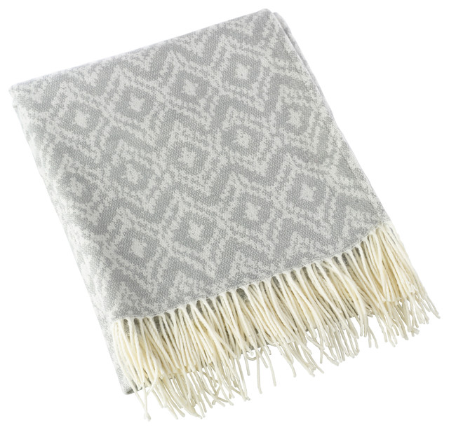 Jacquard Design Throw Blanket 3 Colors Contemporary Throws by