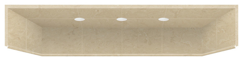 32"x60" Solid Surface Shower Dome, Almond Sky