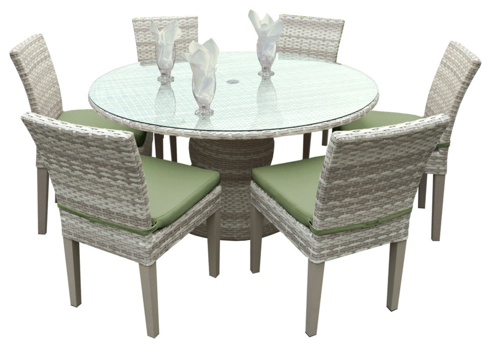 Fairmont 60" Outdoor Patio Dining Table with 6 Armless Chairs