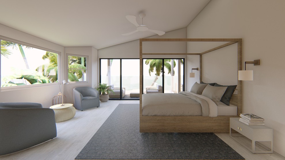 Photo of a contemporary bedroom in Hawaii.