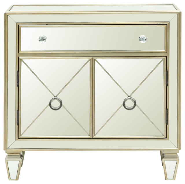 Accentrics Home Glam Mirrored Accent Chest Transitional Accentrics Home Glam Mirrored Accent Chest