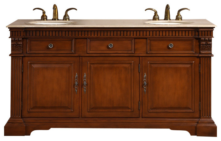 Silkroad 67 Traditional Double Sink Bathroom Vanity Vanities And Consoles By Luxury Bath Collection - 67 Vanity Double Sink Top Silkroad 67 Traditional Double Sink Bathroom Vanity Vanities And Consoles By Luxury Bath Collection - 67 Vanity Double Sink Top