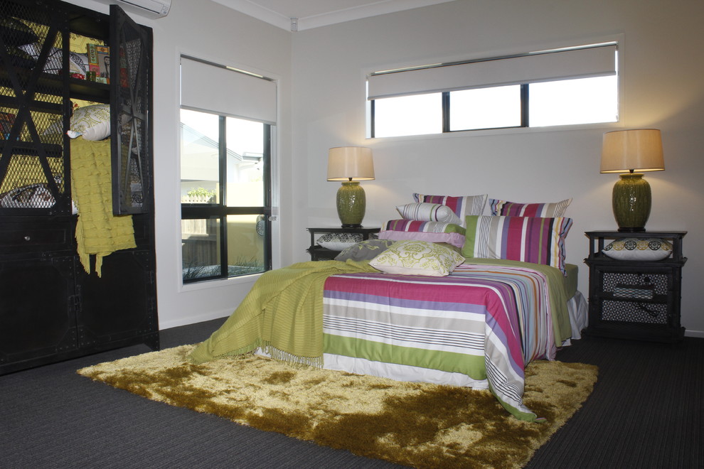 Photo of a contemporary bedroom in Townsville.