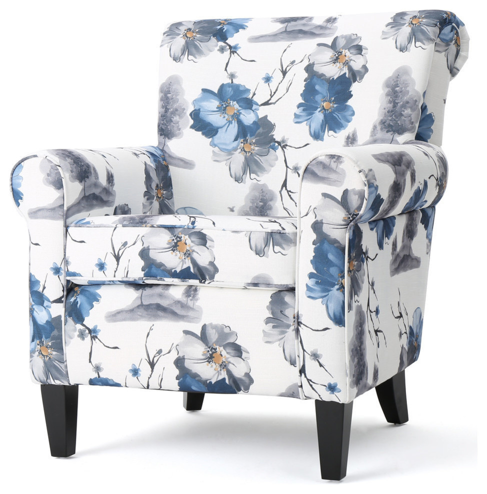 GDF Studio Manon Blue & White Floral Print Fabric Club