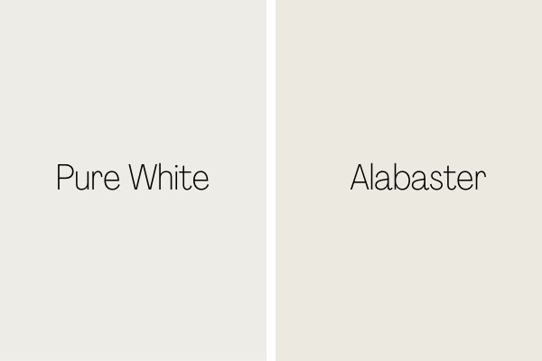 Alabaster walls with pure white trim deals