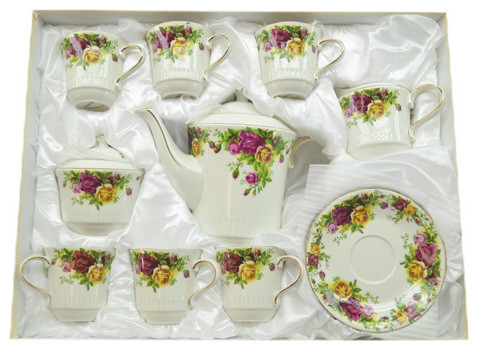 Fabulous Three Star 15-piece Rose Decorative Tea Set