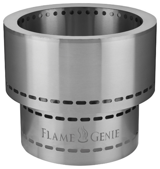 Flame Genie Large Size Stainless Steel Wood Pellet Fire Pit Flame Genie Large Size Stainless Steel Wood Pellet Fire Pit Transitional Pits By Rockford Chimney Supply