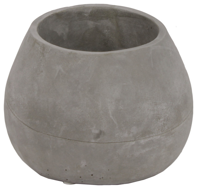 Almira Cement Pot, Concrete Gray