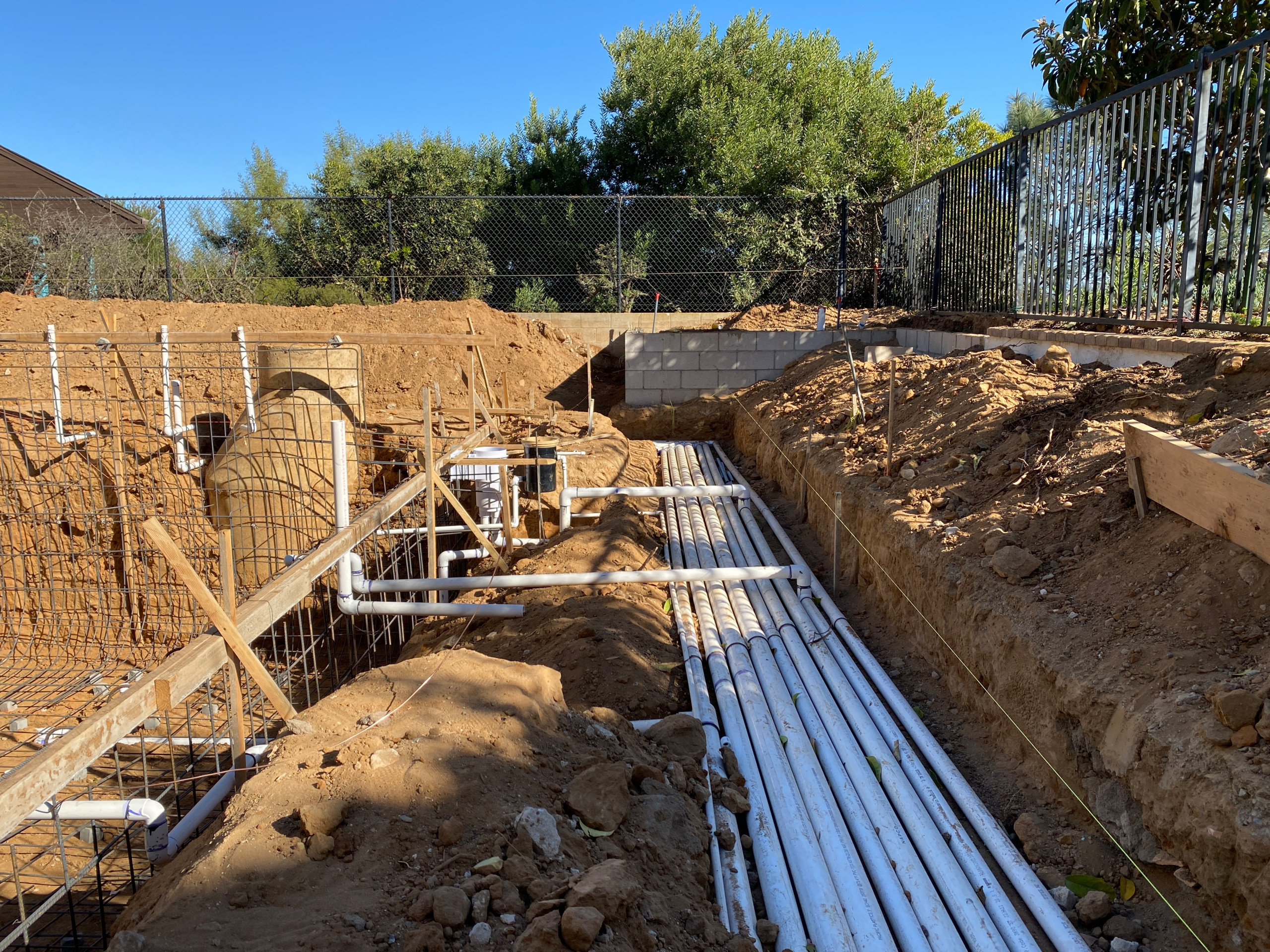 Plumbing Pipes Installed for the Pool in Del Mar