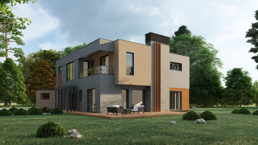 Загородный дом в стиле минимализм, 330 м.кв.