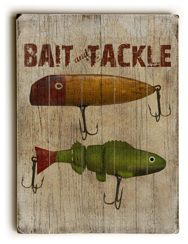 BAIT & LURES GUARANTEED TO CATCH FISH Fishing Lodge Home Rustic Decor Sign NEW 