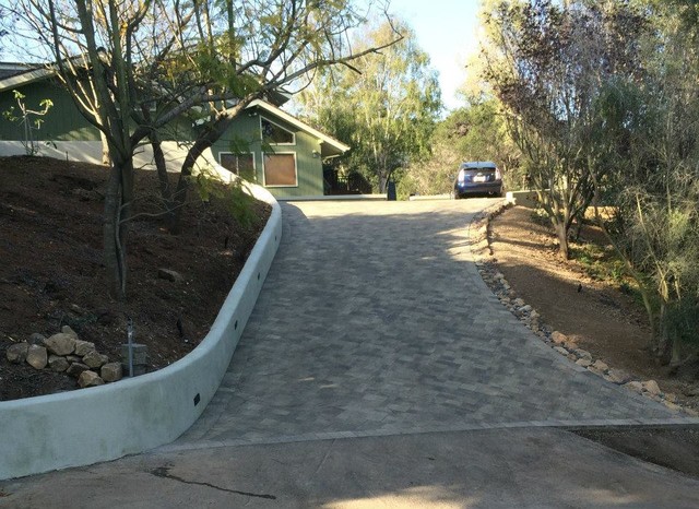 Hope ranch hillside driveway & hardscape - Contemporary - Santa Barbara ...