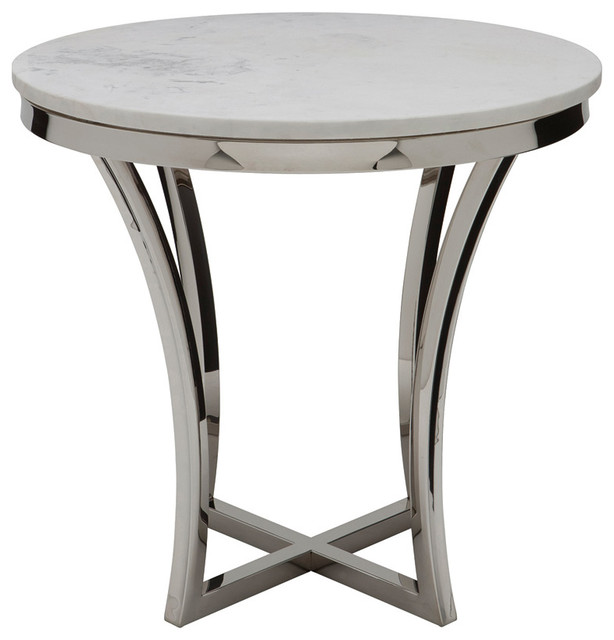 Aurora Marble Side Table Contemporary, Brushed Nickel Side Table Australia