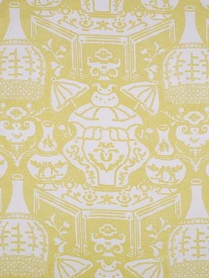 New Vase Linen Fabric, Lemon