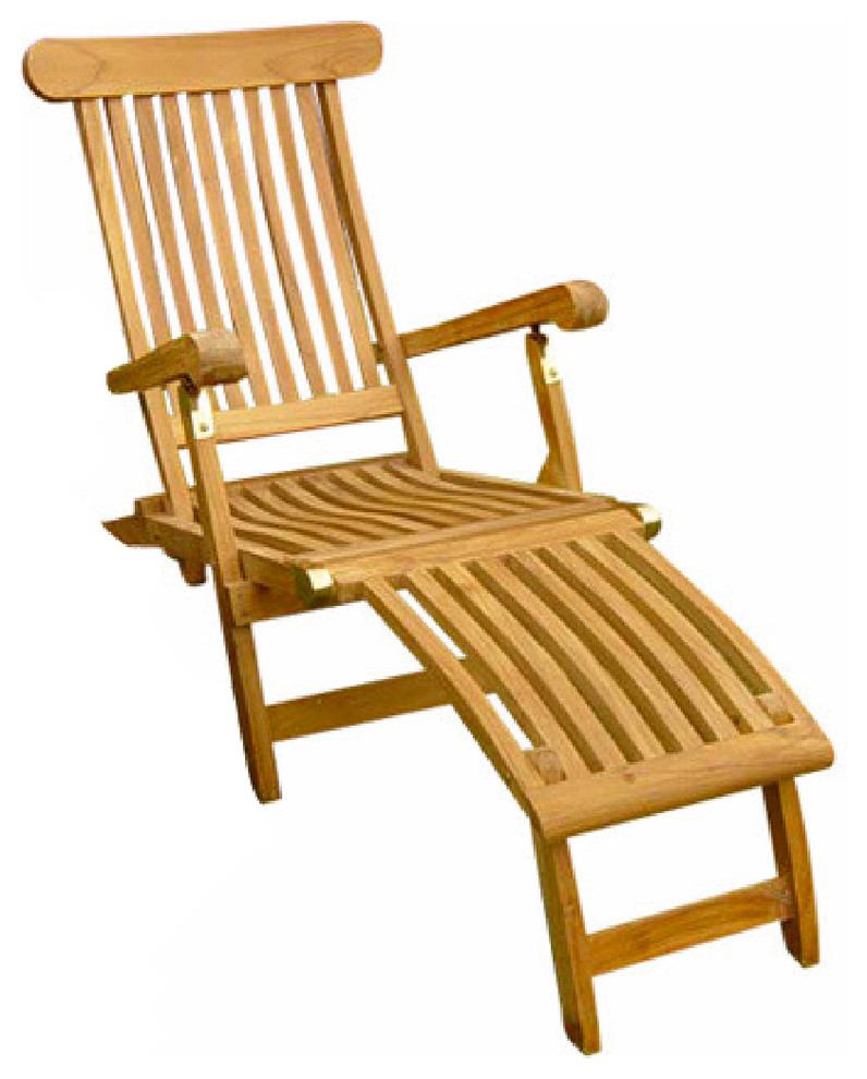 Teak Steamer chair Traditional Outdoor Chaise Lounges by Classic
