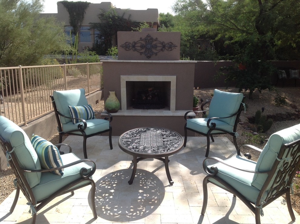 Outdoor Fireplaces Southwestern Patio Phoenix by Desert Crest, LLC