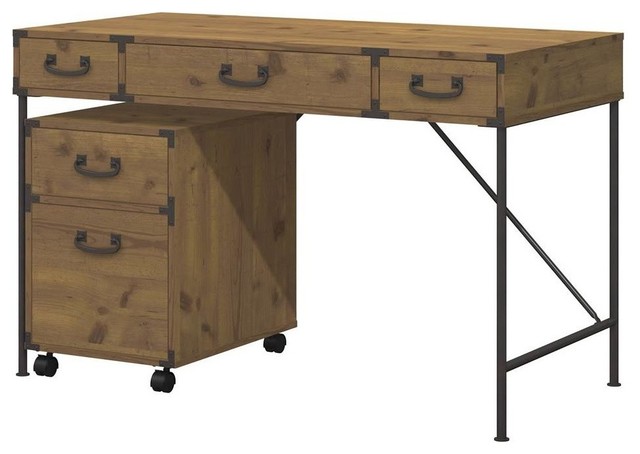 Writing Desk With 2 Drawer Mobile Pedestal Industrial Desks