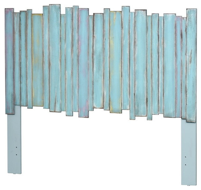 Picket Fence Twin Headboard, Distressed Blue - Farmhouse ...