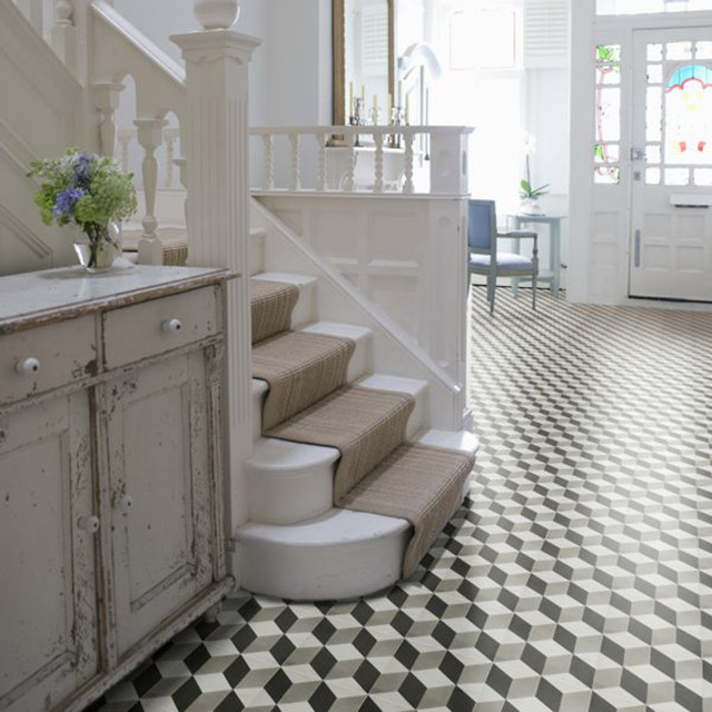 Victorian Style Home With Geometric Floor Mediterranean