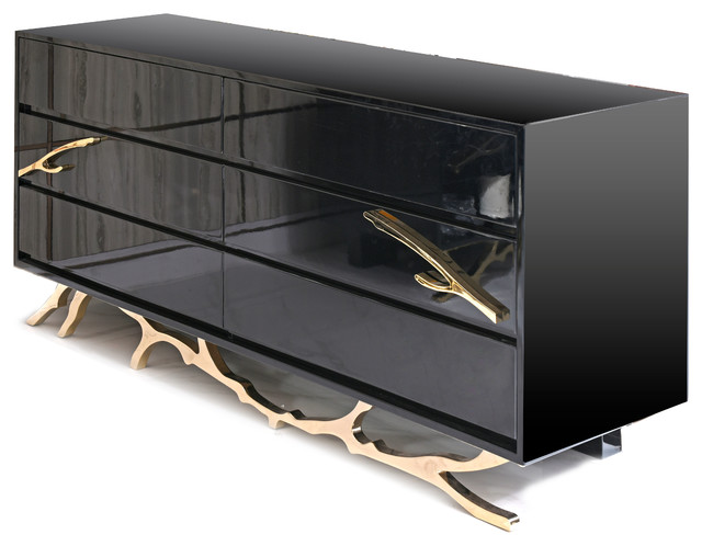 Modrest Legend Black Gold Dresser Contemporary Dressers By