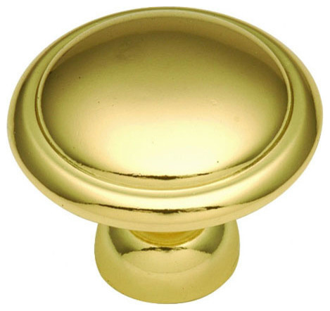 Hickory Hardware Conquest Collection Knob, 1-3/8" Dia. - Polished Brass