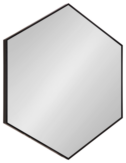 Rhodes 6 Sided Hexagon Wall Mirror Black 30 75x34 75