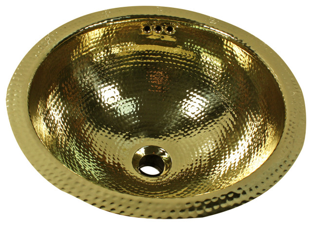 Nantucket Sinks Round Hand Hammered Brass Lavatory Sink - Contemporary ...