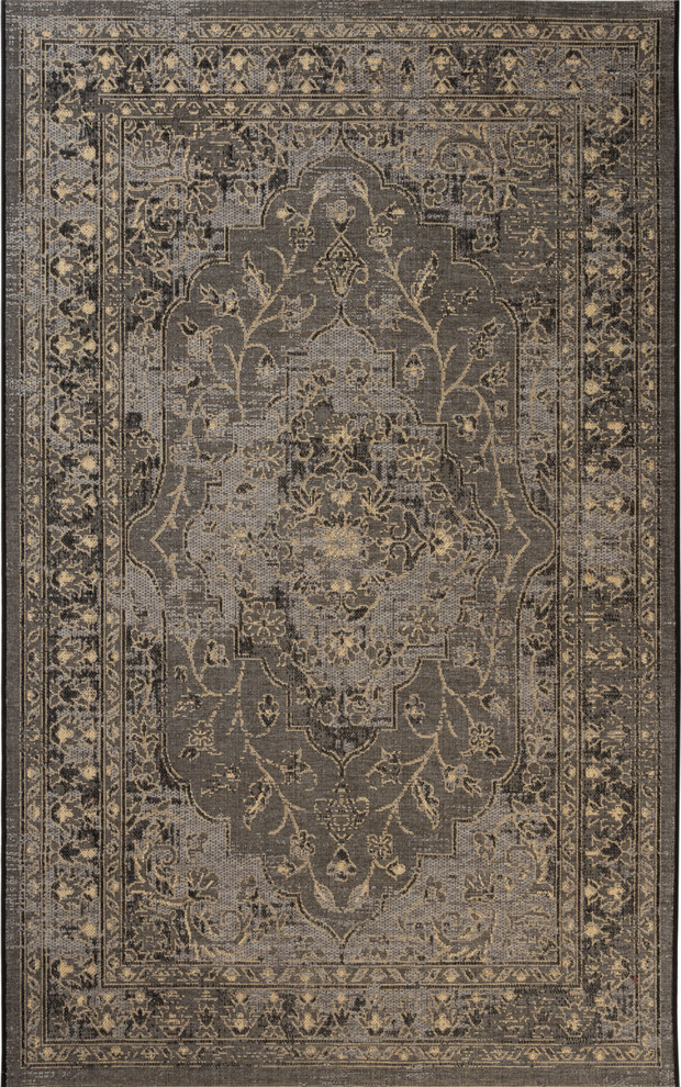 Safavieh Palazzo Collection PAL128 Rug, Dark Grey/Grey, 5' X 8'