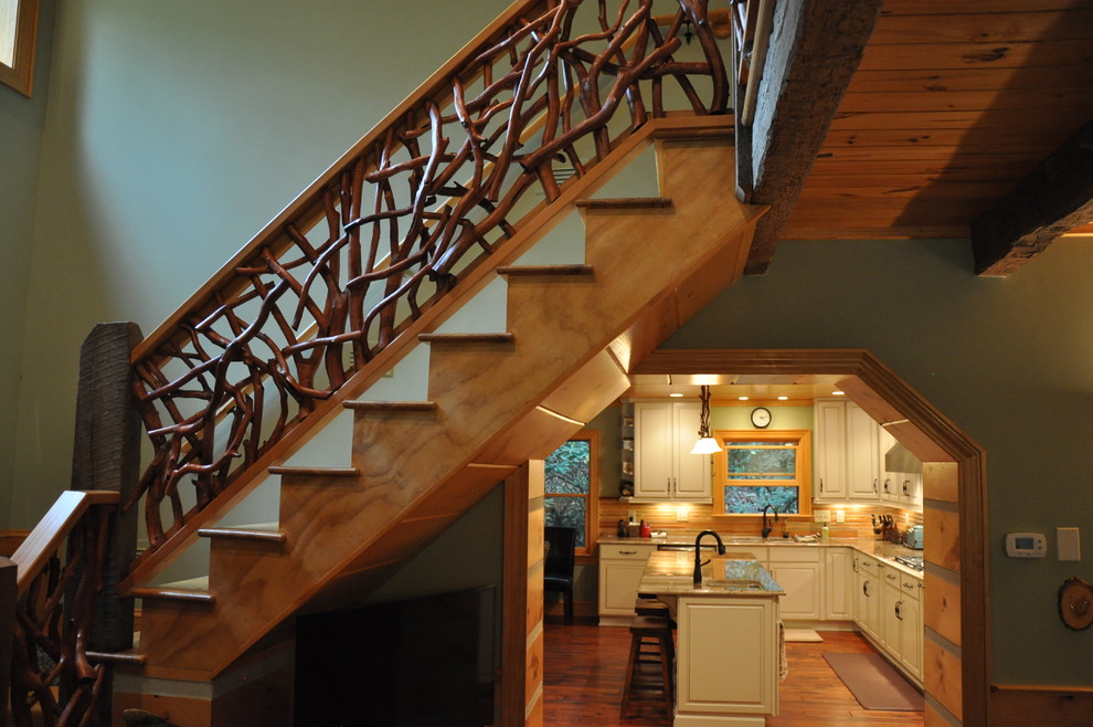 Design ideas for a country staircase in Charlotte.